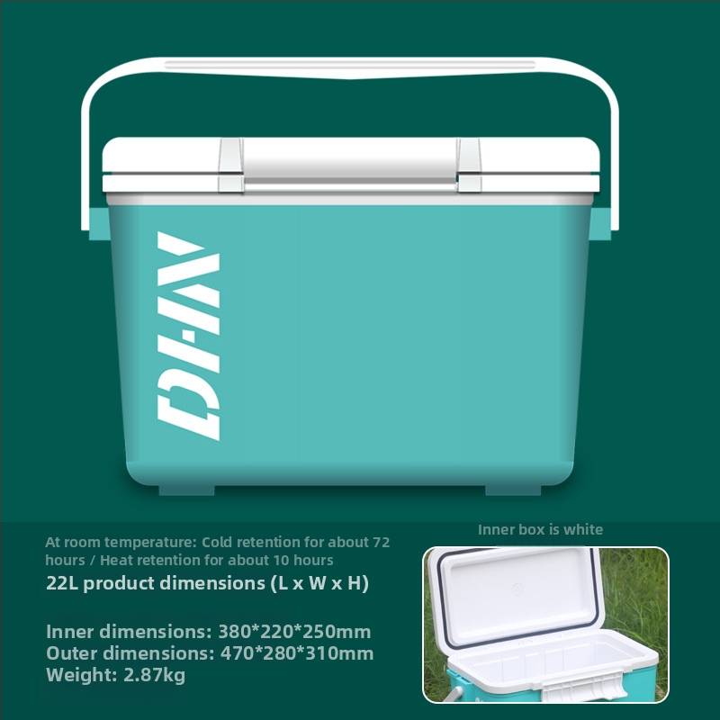 Nešiojamas izoliuotas šaldytuvas lauko kempingui ir jūrinei žvejybai