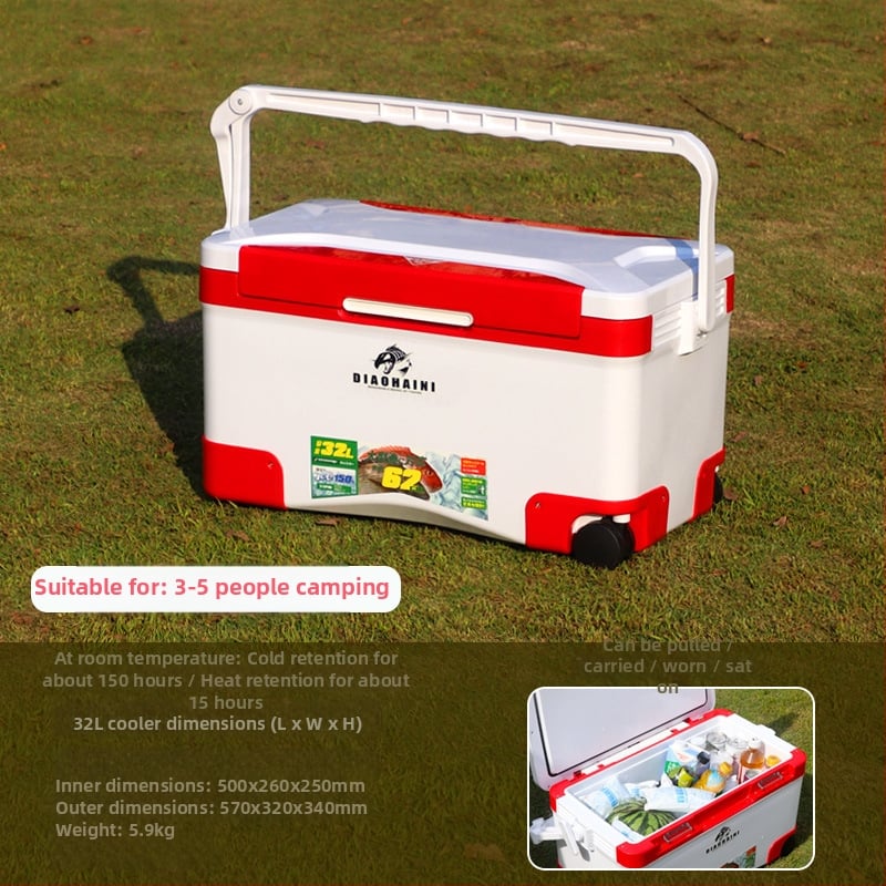 Nešiojamas izoliuotas šaldytuvas lauko kempingui ir jūrinei žvejybai