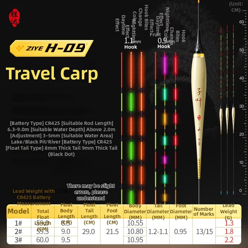 Вертикален дрейф плувка с OLED светлина, висока чувствителност, тръстикова конструкция
