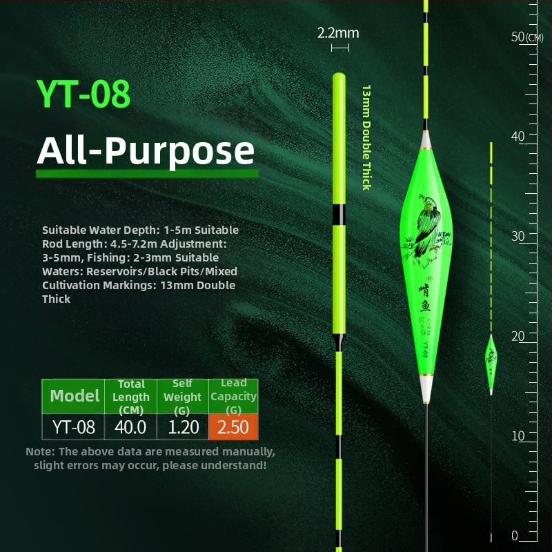 Вертикално дрейфуваща риболовна плаваща - нано материал, висока чувствителност, удебелен дизайн, модел 32889