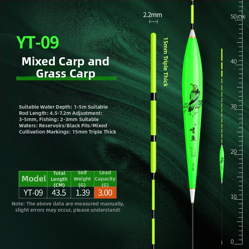 Вертикално дрейфуваща риболовна плаваща - нано материал, висока чувствителност, удебелен дизайн, модел 32889