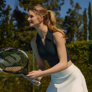 Γυναικείος Τένις και Γυμναστικής Κοστούμι με Γιακά Πόλο, Αμάνικο, Σορτς, Αποσπώμενη Επένδυση, Γρήγορο Στέγνωμα