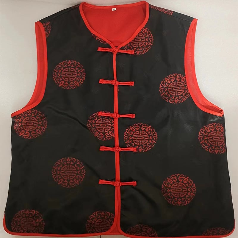 Мъжки безръкав жилет, прав крой, без яка, едноредков, четири сезона