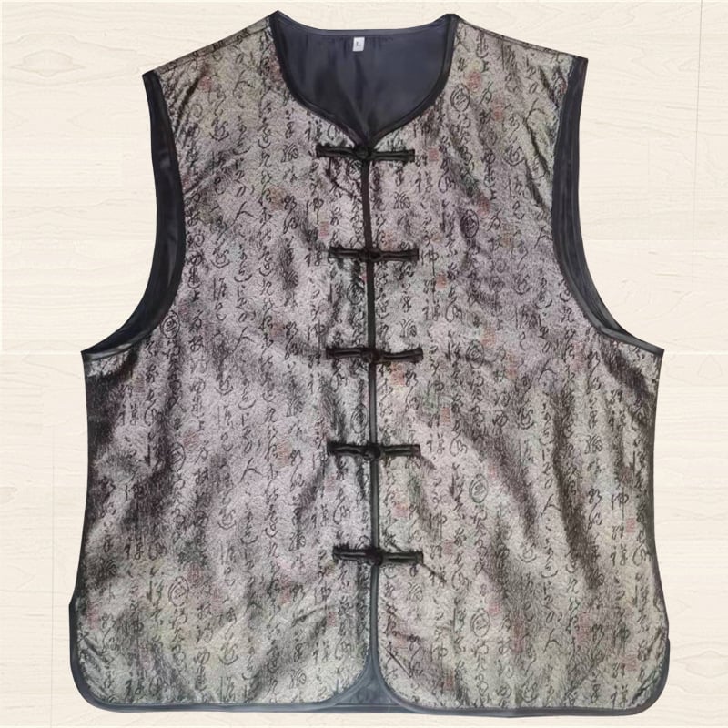 Мъжки безръкав жилет, прав крой, без яка, едноредков, четири сезона