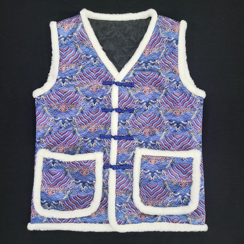 Мъжки безръкав жилет, прав крой, без яка, едноредков, четири сезона