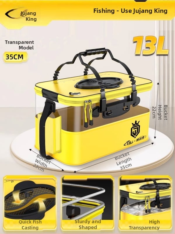 Camper EVA Kokkupandav Läbipaistev Kalakast – Välitingimustesse Kalapüügiks, Mitmekülgne Kast