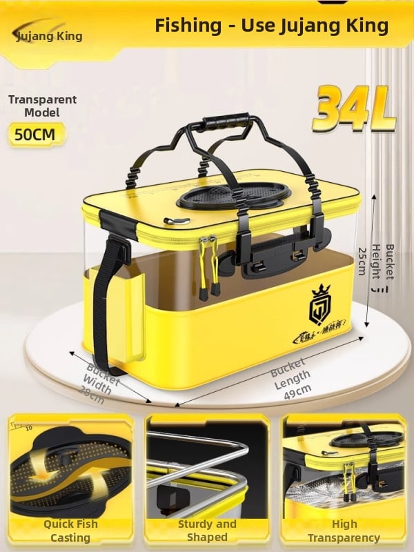 Camper EVA Kokkupandav Läbipaistev Kalakast – Välitingimustesse Kalapüügiks, Mitmekülgne Kast