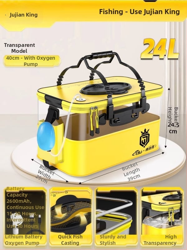 Camper EVA Kokkupandav Läbipaistev Kalakast – Välitingimustesse Kalapüügiks, Mitmekülgne Kast