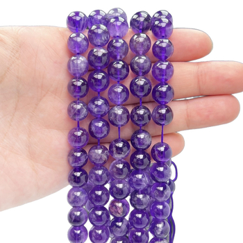 DIY ékszer gyöngyök - Kristály ametiszt gömbölyű gyöngyök, Álom minta, Gyöngyházfényes felület, Crystal Márka, Kézzel készített félkész termékek