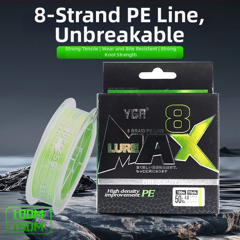 YGR X8 pintas jūrų žvejybos pagrindinė linija, 8 gijų, 100/150 m, PE