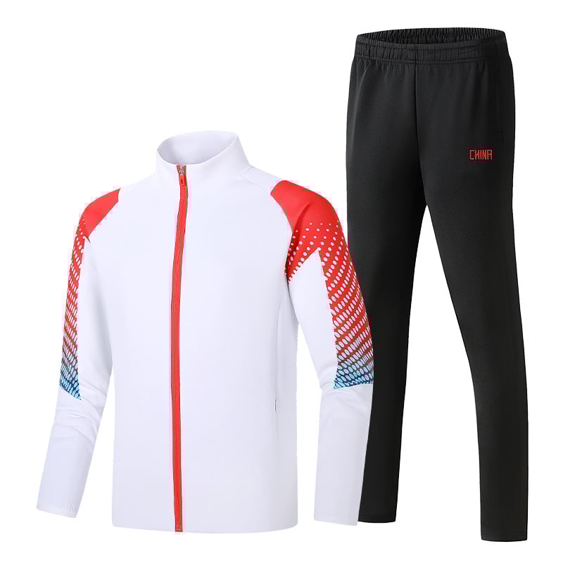 Ilgos rankovės sportinis švarkas grupei treniruotėms, apykaklė tipo lapel; Pietų Korėjos šilkas audinys; 93% poliesteris; stilius: sportas