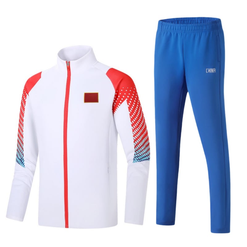 Ilgos rankovės sportinis švarkas grupei treniruotėms, apykaklė tipo lapel; Pietų Korėjos šilkas audinys; 93% poliesteris; stilius: sportas