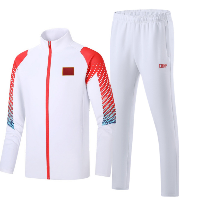 Ilgos rankovės sportinis švarkas grupei treniruotėms, apykaklė tipo lapel; Pietų Korėjos šilkas audinys; 93% poliesteris; stilius: sportas