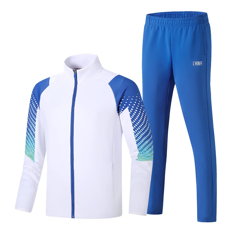 Ilgos rankovės sportinis švarkas grupei treniruotėms, apykaklė tipo lapel; Pietų Korėjos šilkas audinys; 93% poliesteris; stilius: sportas