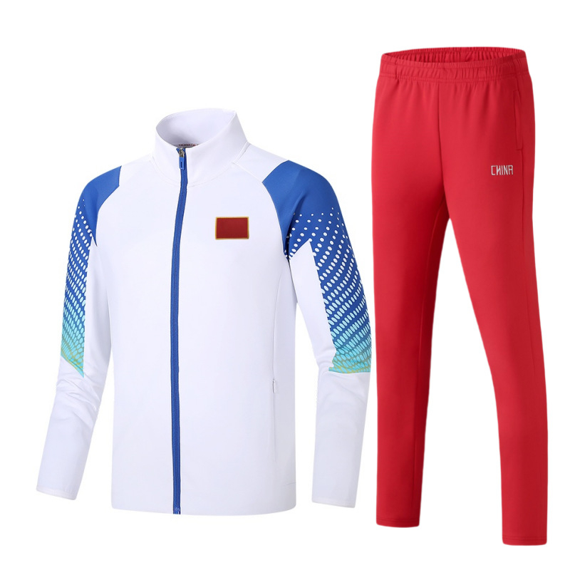 Ilgos rankovės sportinis švarkas grupei treniruotėms, apykaklė tipo lapel; Pietų Korėjos šilkas audinys; 93% poliesteris; stilius: sportas