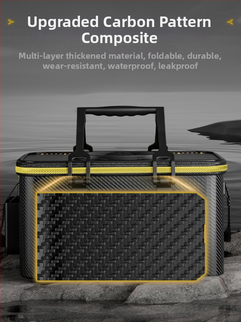 Kämpingu jaoks elavate kalade ämber süsiniku mustriga, kokkukäiv ja tugevdud konstruktsioon, kalade kaitse, mitmekülgne kalastus kast — EVA materjal