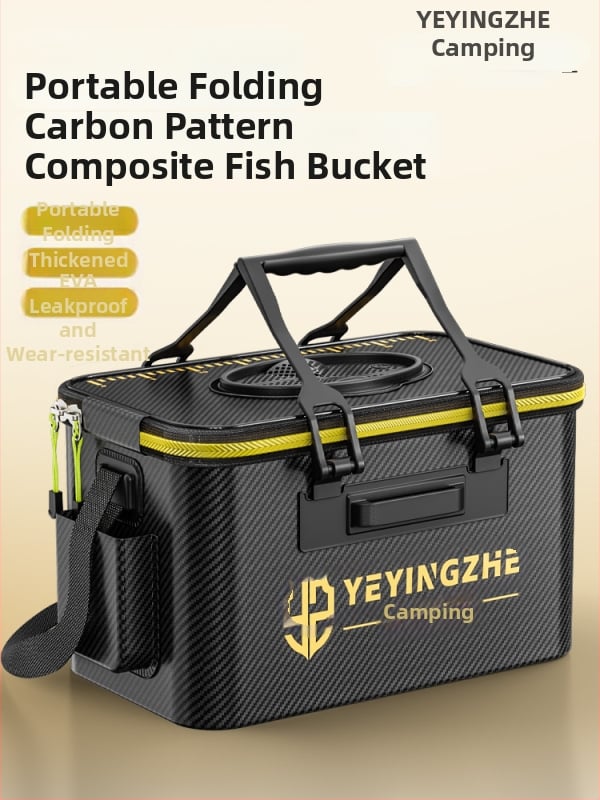 Kämpingu jaoks elavate kalade ämber süsiniku mustriga, kokkukäiv ja tugevdud konstruktsioon, kalade kaitse, mitmekülgne kalastus kast — EVA materjal