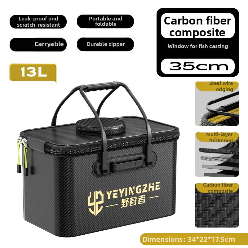 Kämpingu jaoks elavate kalade ämber süsiniku mustriga, kokkukäiv ja tugevdud konstruktsioon, kalade kaitse, mitmekülgne kalastus kast — EVA materjal