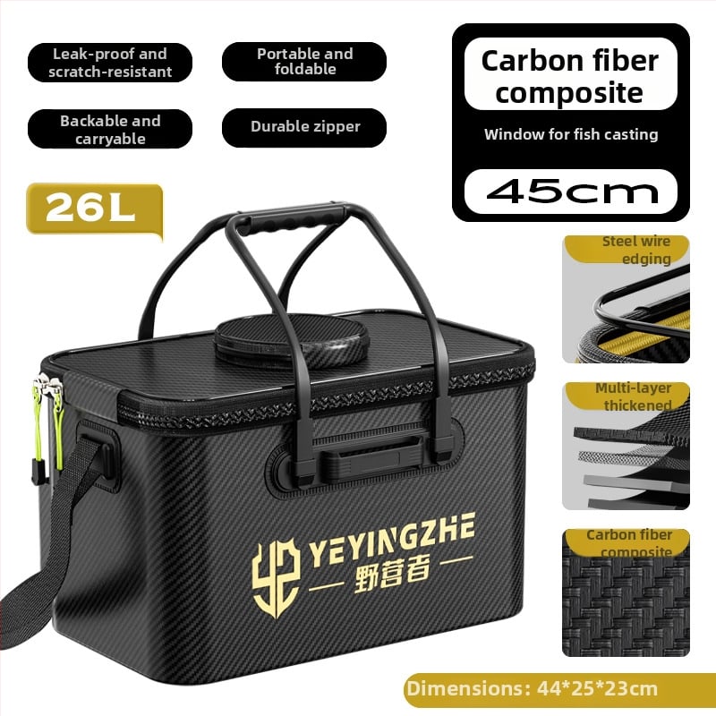 Kämpingu jaoks elavate kalade ämber süsiniku mustriga, kokkukäiv ja tugevdud konstruktsioon, kalade kaitse, mitmekülgne kalastus kast — EVA materjal