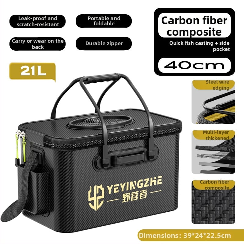 Kämpingu jaoks elavate kalade ämber süsiniku mustriga, kokkukäiv ja tugevdud konstruktsioon, kalade kaitse, mitmekülgne kalastus kast — EVA materjal