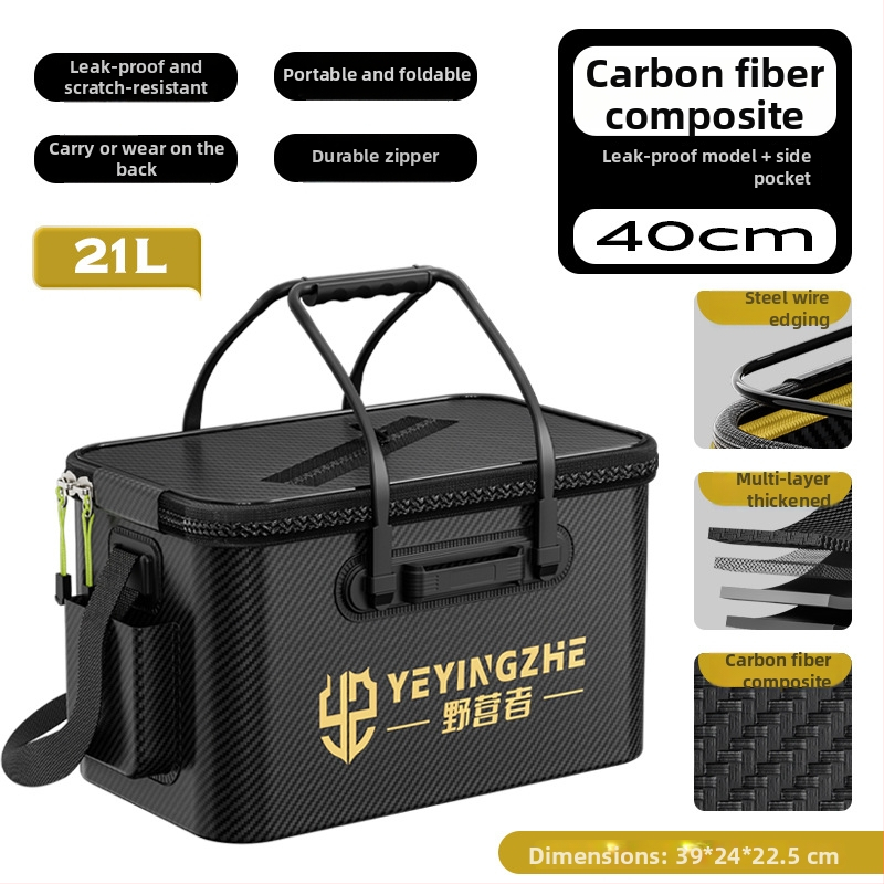 Kämpingu jaoks elavate kalade ämber süsiniku mustriga, kokkukäiv ja tugevdud konstruktsioon, kalade kaitse, mitmekülgne kalastus kast — EVA materjal