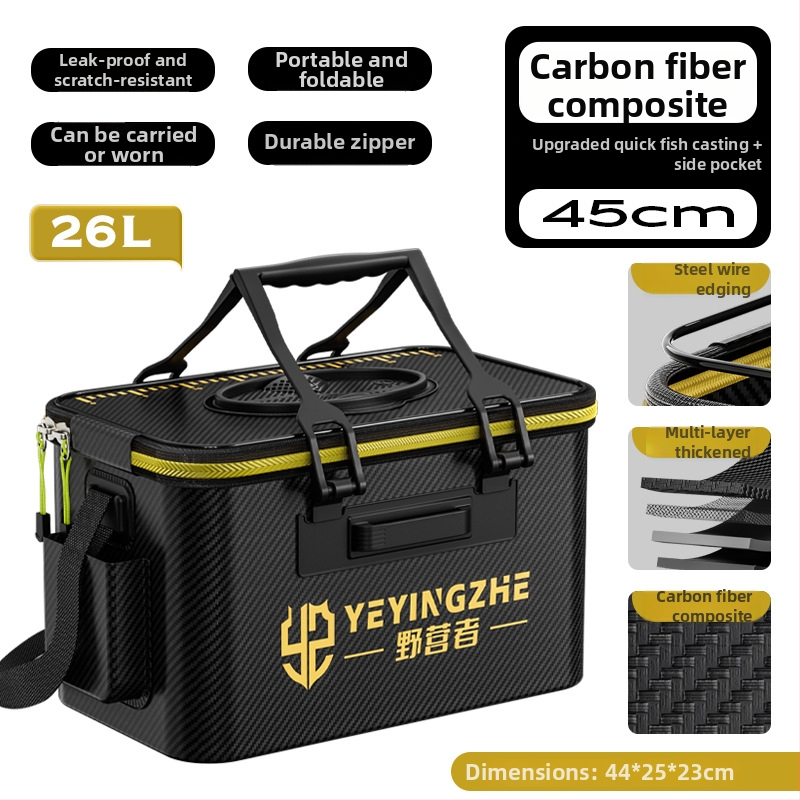 Kämpingu jaoks elavate kalade ämber süsiniku mustriga, kokkukäiv ja tugevdud konstruktsioon, kalade kaitse, mitmekülgne kalastus kast — EVA materjal