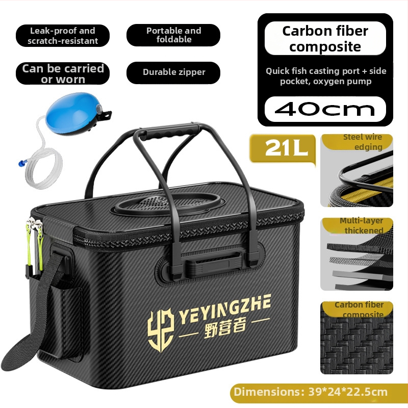 Kämpingu jaoks elavate kalade ämber süsiniku mustriga, kokkukäiv ja tugevdud konstruktsioon, kalade kaitse, mitmekülgne kalastus kast — EVA materjal