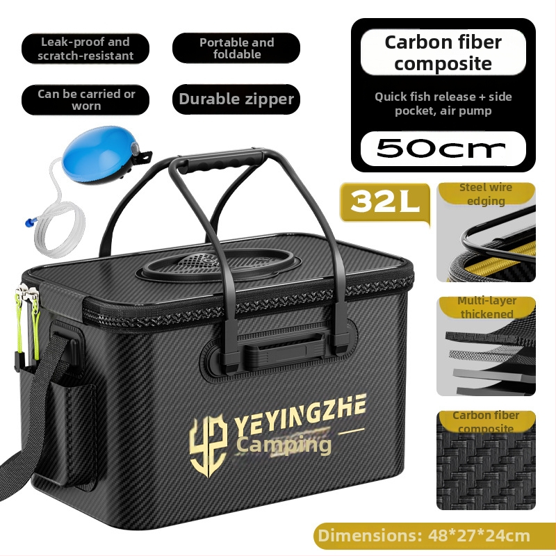 Kämpingu jaoks elavate kalade ämber süsiniku mustriga, kokkukäiv ja tugevdud konstruktsioon, kalade kaitse, mitmekülgne kalastus kast — EVA materjal