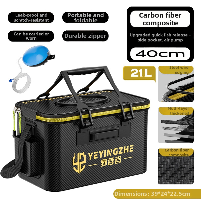 Kämpingu jaoks elavate kalade ämber süsiniku mustriga, kokkukäiv ja tugevdud konstruktsioon, kalade kaitse, mitmekülgne kalastus kast — EVA materjal