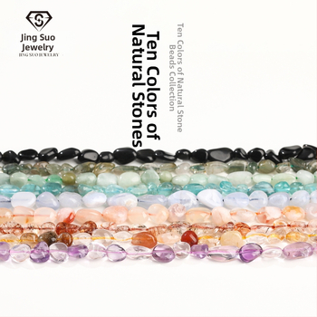 DIY κρυστάλλινες χάντρες — ακανόνιστες χάντρες από φυσικούς λίθους (ροζ χαλαζίας, αμέθιστος) για κοσμήματα