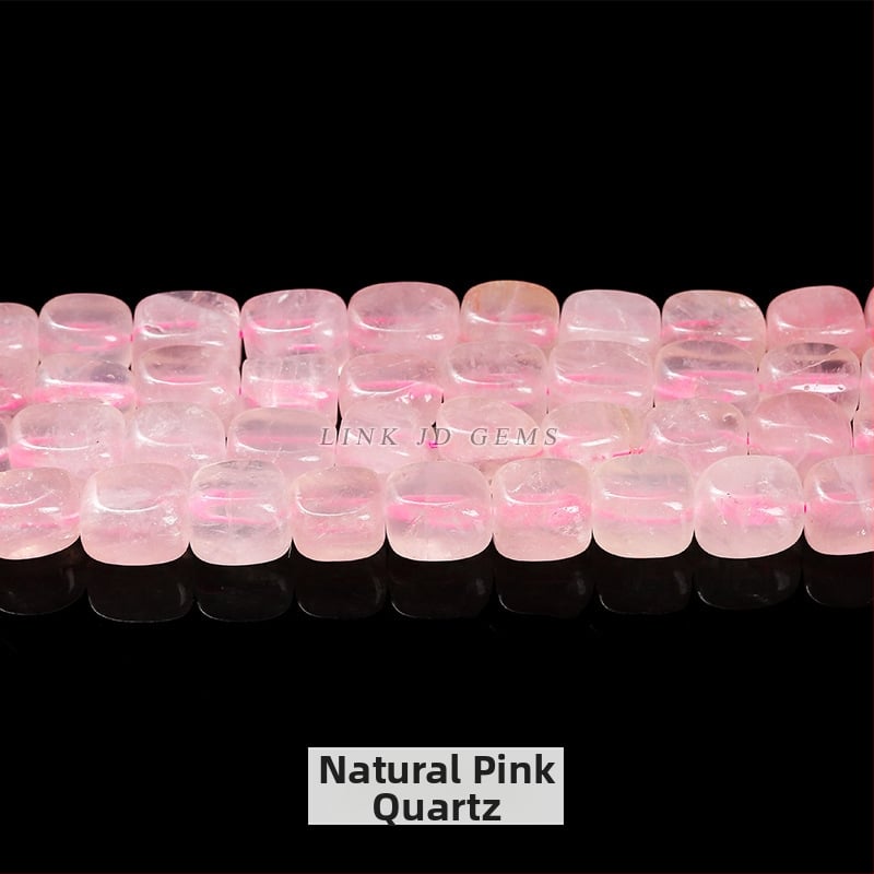 DIY κρυστάλλινες χάντρες — ακανόνιστες χάντρες από φυσικούς λίθους (ροζ χαλαζίας, αμέθιστος) για κοσμήματα