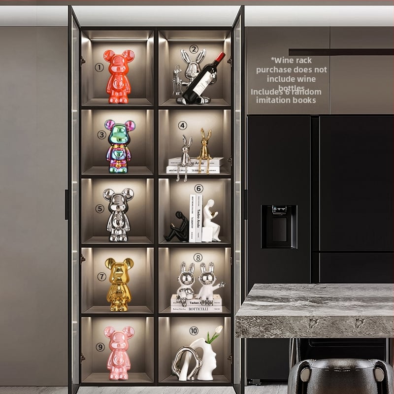 Gyvūnų dekoratyvinių figūrėlių rinkinys vyno spintai ir svetainei - keraminių dervų, lengvas prabangos stilius, Seashell Sea ženklas