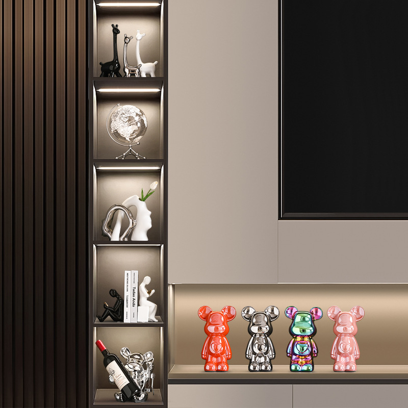 Gyvūnų dekoratyvinių figūrėlių rinkinys vyno spintai ir svetainei - keraminių dervų, lengvas prabangos stilius, Seashell Sea ženklas