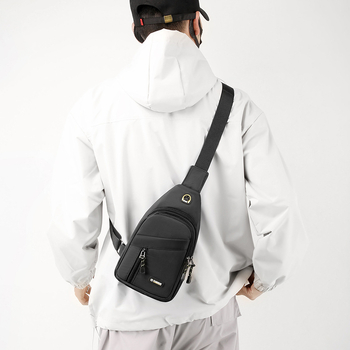 Férfi mellkas táska Oxford anyagból, egyszínű, stílus Asexualitás, szabadidős utazásokhoz