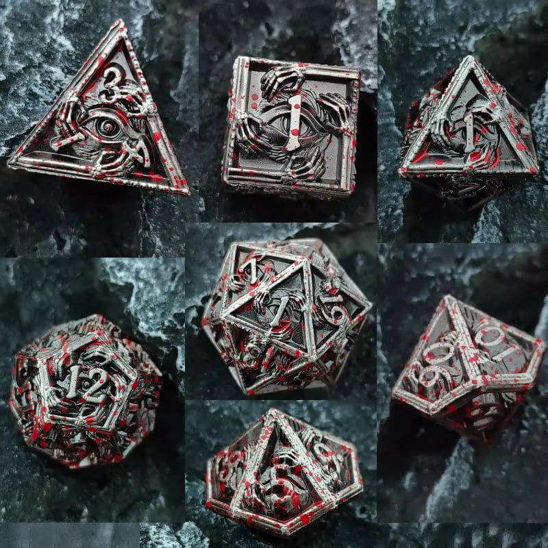 Xincheng set zaruri D20 din aliaj de zinc – zaruri poliedrice TRPG pentru D&D, Cthulhu