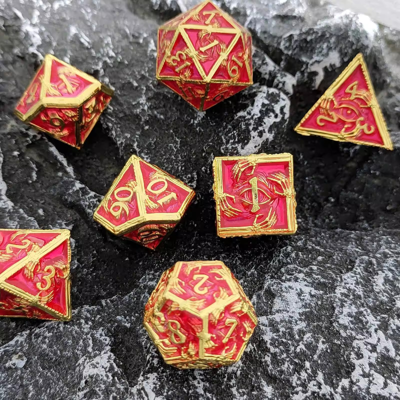 Xincheng set zaruri D20 din aliaj de zinc – zaruri poliedrice TRPG pentru D&D, Cthulhu