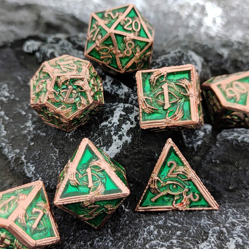 Xincheng set zaruri D20 din aliaj de zinc – zaruri poliedrice TRPG pentru D&D, Cthulhu