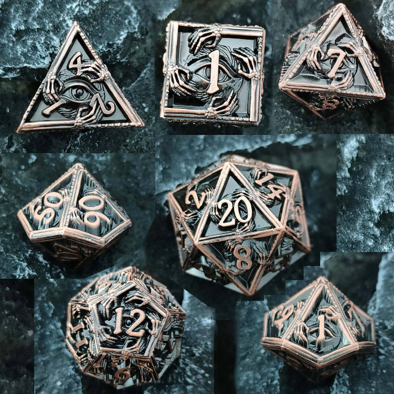 Xincheng set zaruri D20 din aliaj de zinc – zaruri poliedrice TRPG pentru D&D, Cthulhu