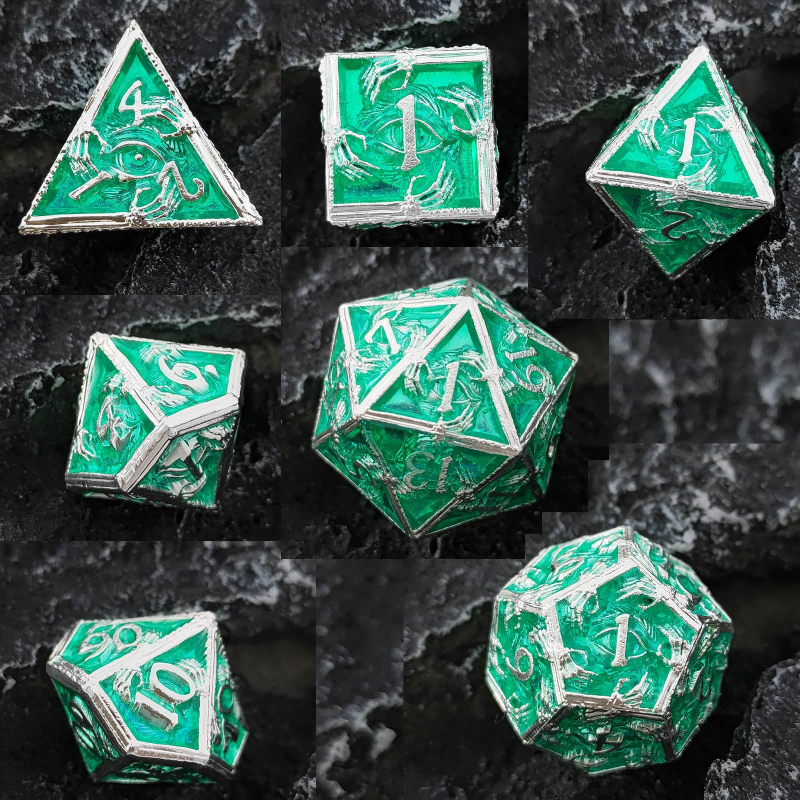Xincheng set zaruri D20 din aliaj de zinc – zaruri poliedrice TRPG pentru D&D, Cthulhu