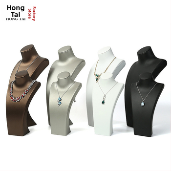 Stojan na šperky na náhrdelníky, PU koža, portrétový model, tlačené logo, prispôsobenie k dispozícii