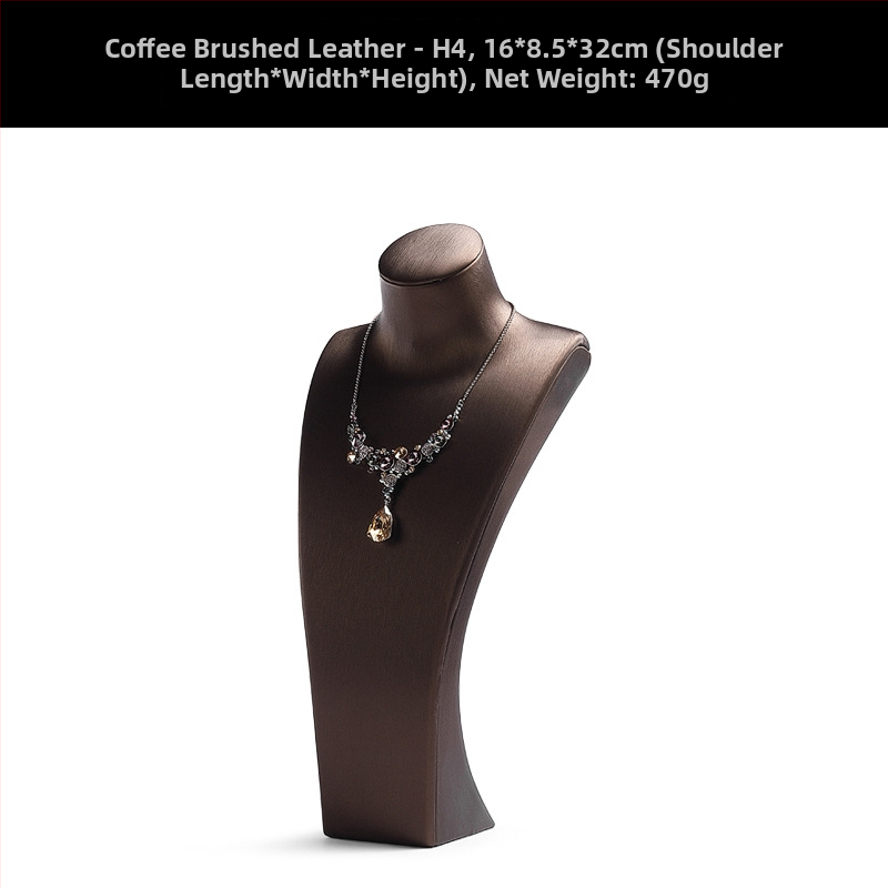 Stojan na šperky na náhrdelníky, PU koža, portrétový model, tlačené logo, prispôsobenie k dispozícii