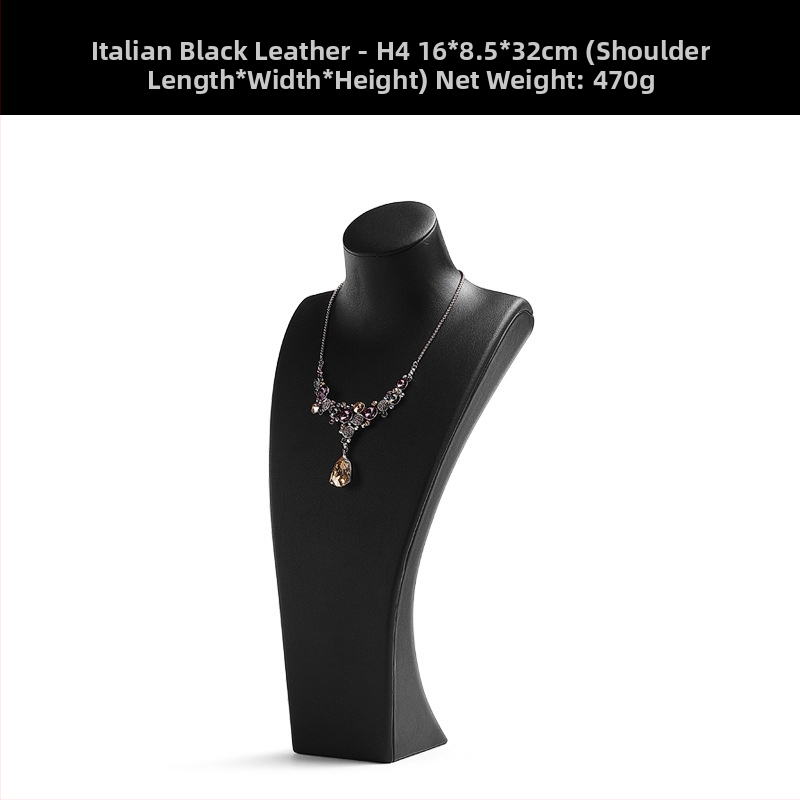 Stojan na šperky na náhrdelníky, PU koža, portrétový model, tlačené logo, prispôsobenie k dispozícii