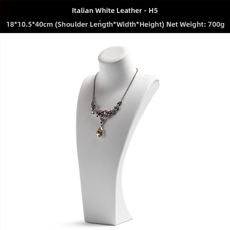 Stojan na šperky na náhrdelníky, PU koža, portrétový model, tlačené logo, prispôsobenie k dispozícii