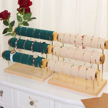 Stalak za izlaganje narukvica, cilindrični dizajn s tri razine, za nakit