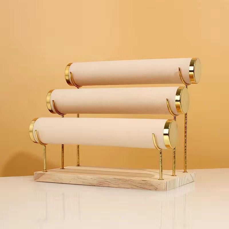 Stalak za izlaganje narukvica, cilindrični dizajn s tri razine, za nakit