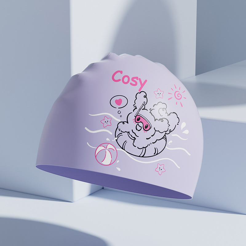 Pieaugušo silikona peldcepure un briļļu komplekts – ūdensnecaurlaidīgs, vienkāršs raksts, iekļauj peldcepuri un briļļas