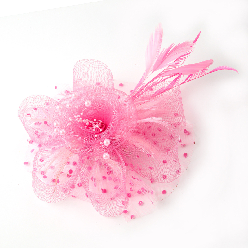 Kāzu galvas rotājums no spalvu tīkla ar retro ziedu topu, roku darbs, 2023. gada pavasaris, pielāgojams