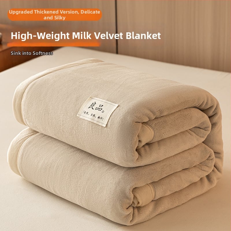 Paksenatud piima velvet-korall fleece pleed – 100 g/m², kevad ja sügis