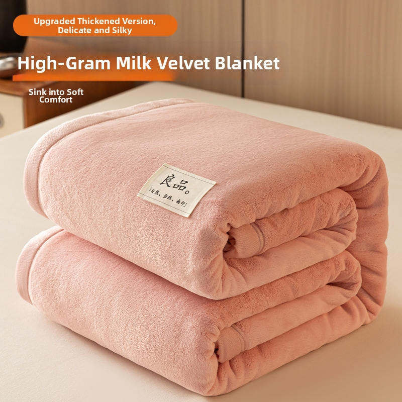 Paksenatud piima velvet-korall fleece pleed – 100 g/m², kevad ja sügis
