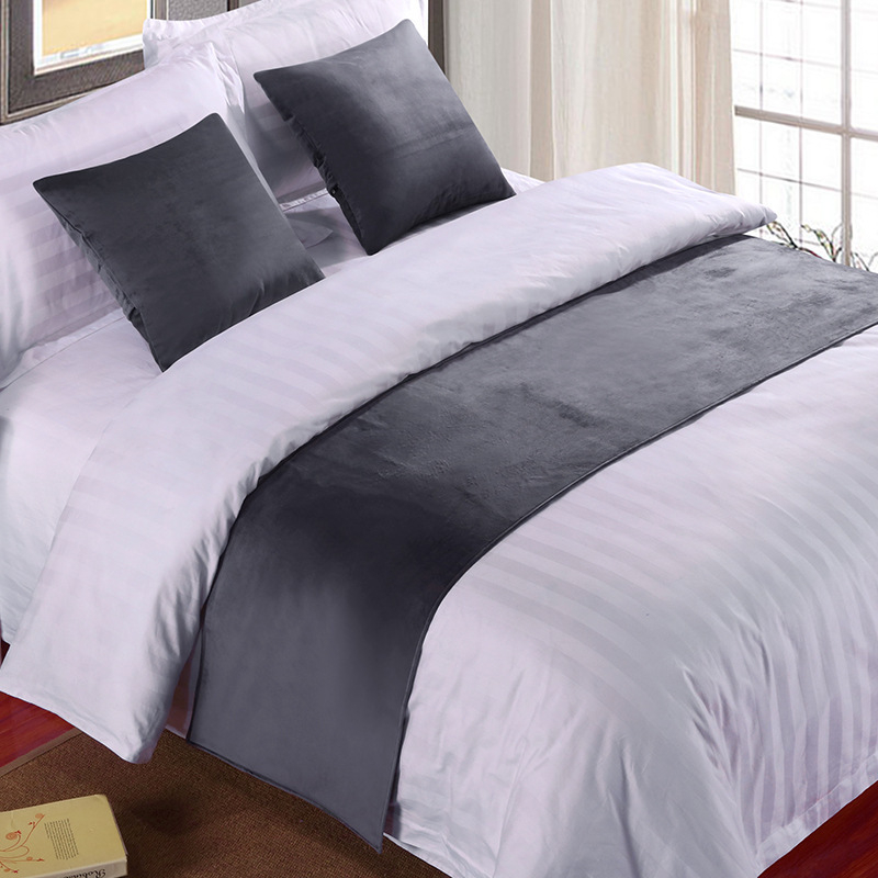 SHAOYU Velúr hotelszobai ágyvégi dekorációs készlet - Poliészter, Egységes mintázat, Szállodai stílus, Márka: SHAOYU, Termékminőség: Megfelelő